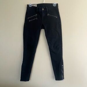 POLO RALPH LAUREN Tompkins Skinny Biker Jeans - Black-Size 26-Edgy Moto Tapered
